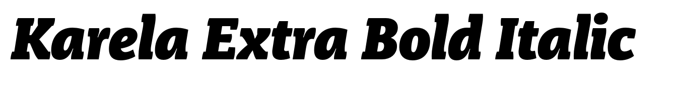 Karela Extra Bold Italic